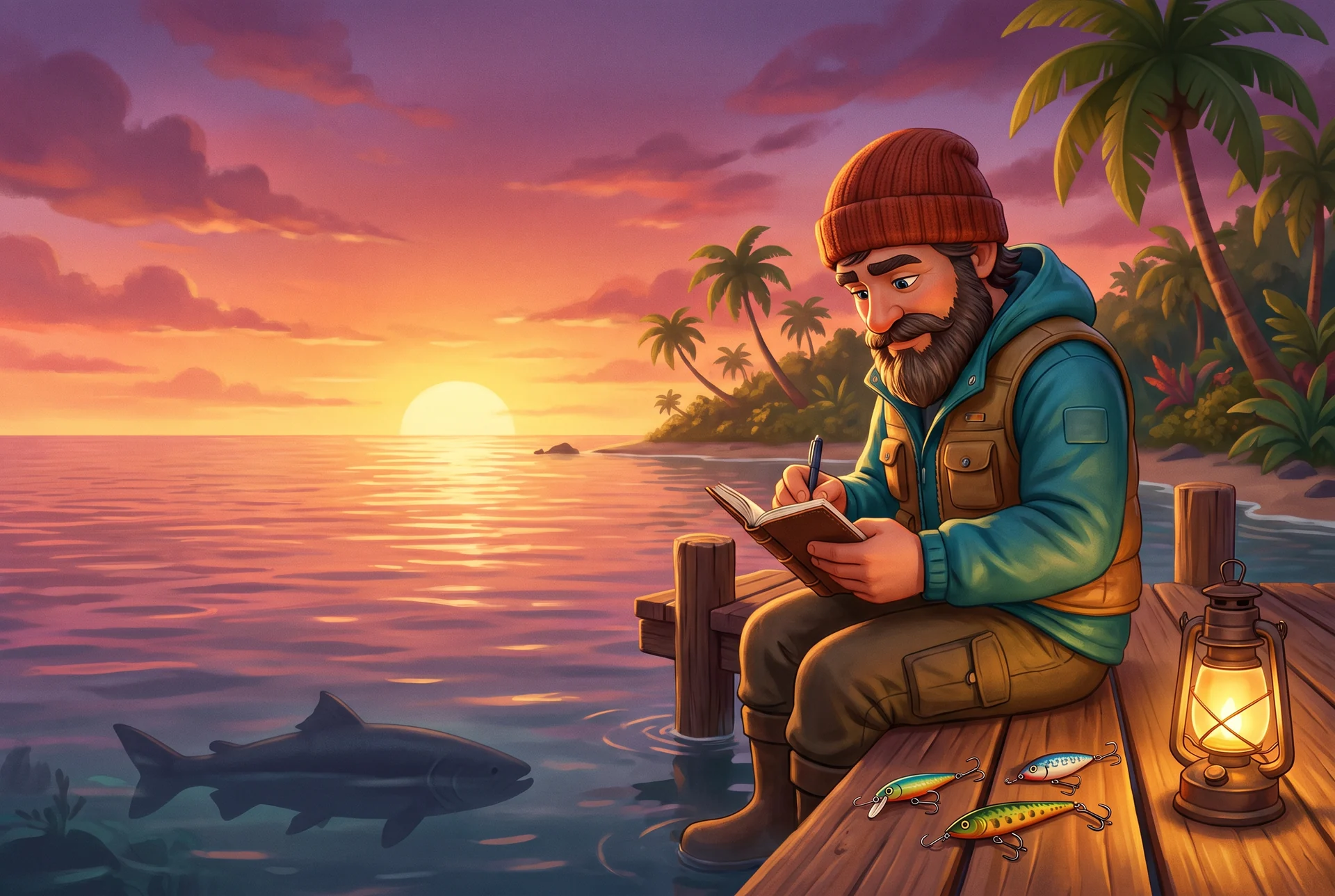 Stylised fictional scene for The Quiet Wharf Has Its Own Tide