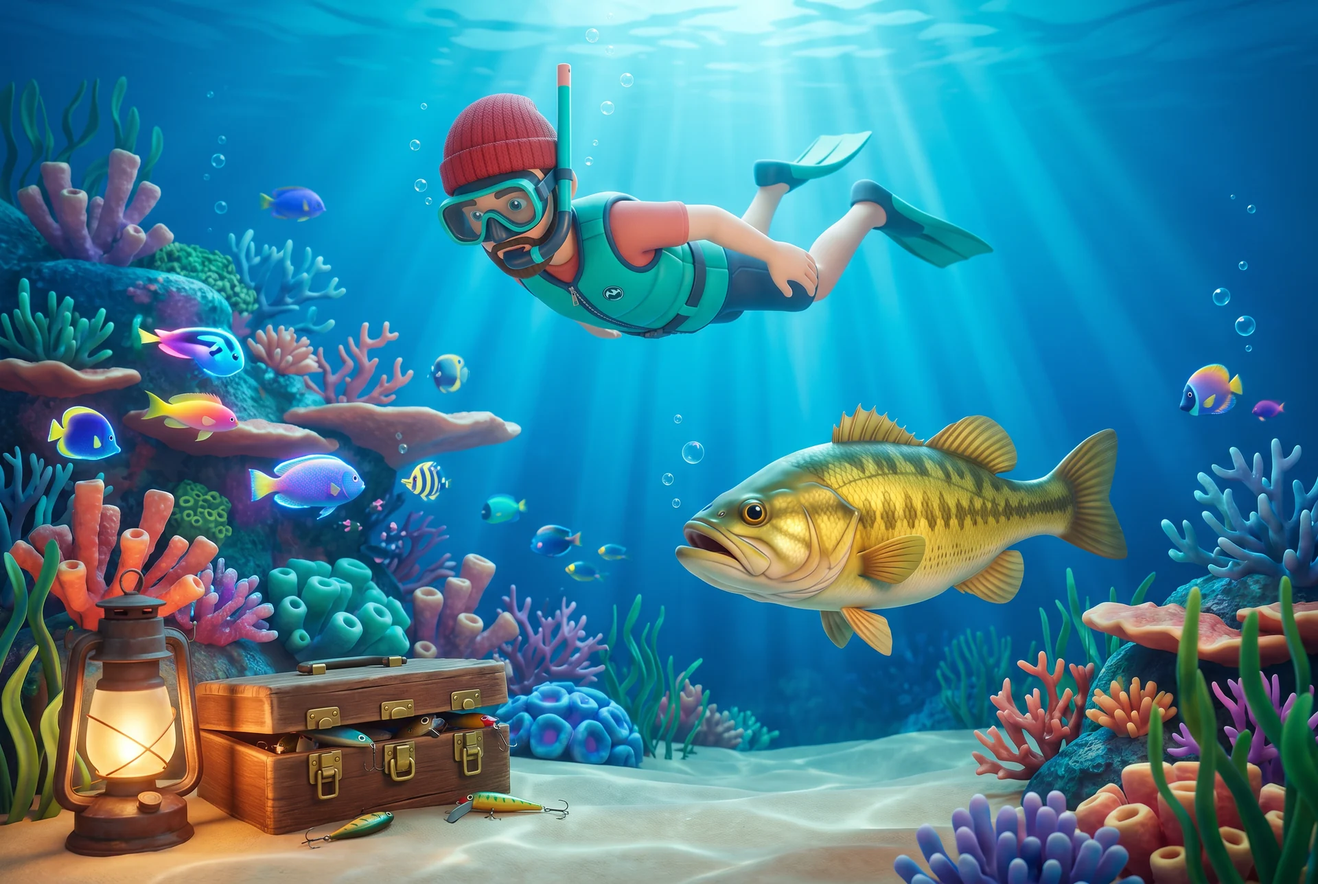 Stylised fictional scene for Under the Reef Pulse